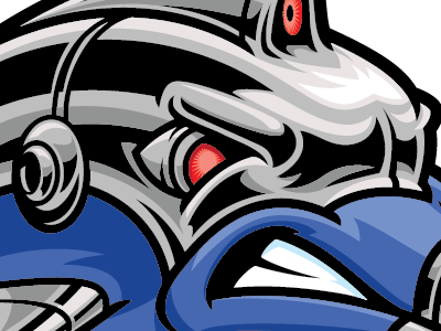 Cyborg Dolphin chrome cyborg dolphin laser machine red eye