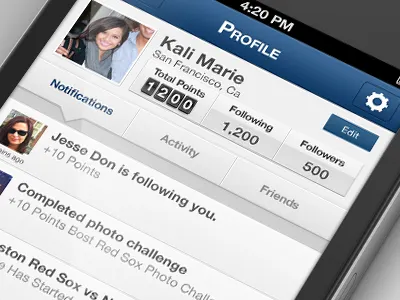 Profile iphone mobile profile ui