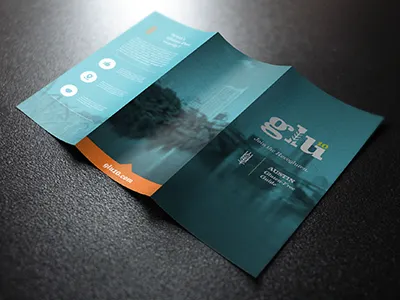 Glu10 Trifold austin brochure clean design gluten gluten free handsome icons lighting logo mockup photo pixeden trifold wheat