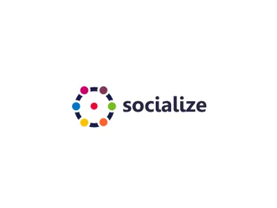 Socialize ads agency brand branding communication agency logo logo design logo designer marketing media pavel surovy social socialize symbol