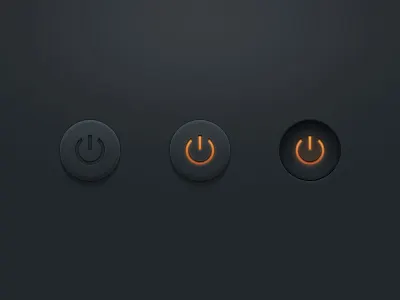 Button button dark light off on orange ui