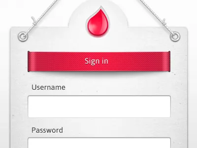 Login form account fields form login login form paper ribbon rope sign in ui