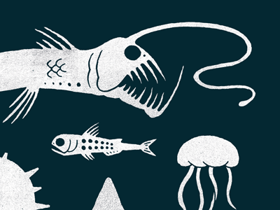 The Dangers of the Deep creepy fish illustration nautical ocean scary sea t shirt design