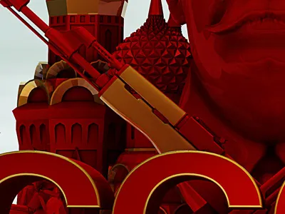 Socialist Supremacy Yellow Dark Small 3d cinema4d effects render type typo typography