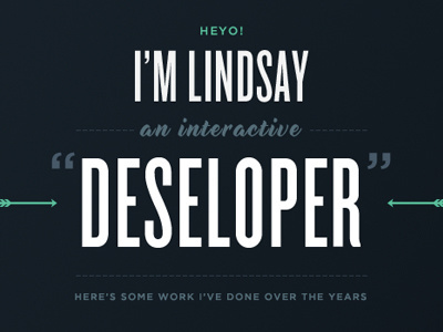 Portfolio Intro blue green minimal type typography white