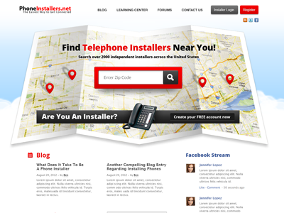Phone Installers Homepage Final background biznet black blue design final hero homepage icons location map minimalist red search sky ui web design website