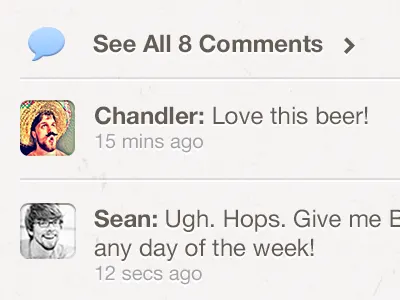 Activity v2 beer comments iphone retina social