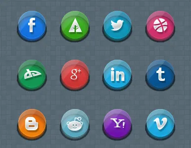 3D Glass Icons 3d glass social icons social media