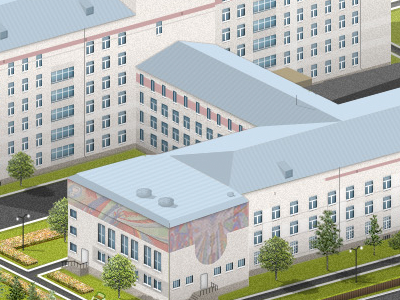 Hospital building building drawing fly hospital picture view