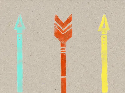 3 Arrows arrows cyan illustration orange texture yellow