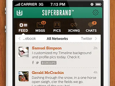 Prototype Stream Aggregator app ios iphone prototype social media stream timeline ui ux