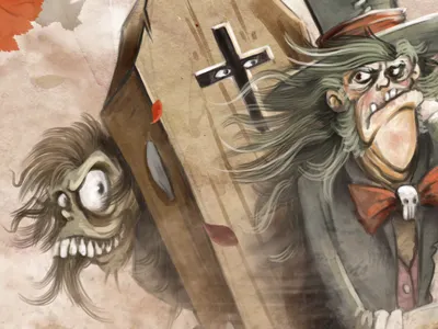 Premature Burial burial creepy dark digital painting halloween igor illustration undertaker