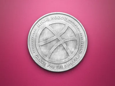 Thanks for the invite coin dribbble illustration invite shadow texture thanks