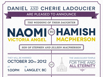 Wedding Invite invitation invite novecento type typography wedding