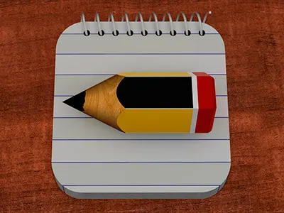 iOs Pencil 3d c4d cinema 4d maxon notepad pencil wood