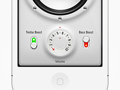 speaker app anisotropy bass db dial knob loud reflection rotate round screw speaker switch treble volume