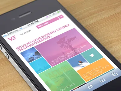 The mobile version of my personal website. colors flat iphone metro mobile portfolio simple ui website