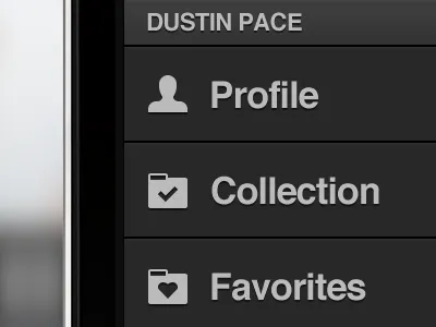 HTML5 Sidebar android app grooveshark html5 iphone navigation profile sidebar ui