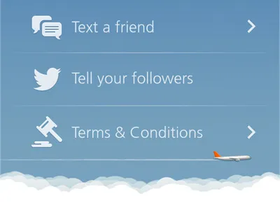 Just Landed About v.2 about app clean icons iphone just landed sharing sky ui