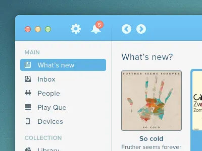 Music Player album covers albums audio charts music player rdio social spotify volume