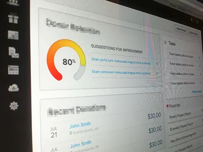 Home dashboard data gauge icons paper stacked paper table