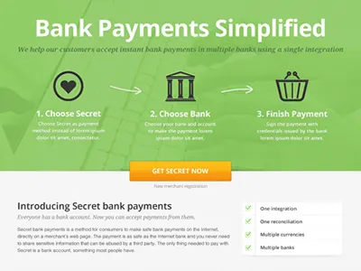 Secret home page design adobe fireworks button clean fireworks green header home page icon icons landing page light orange texture white