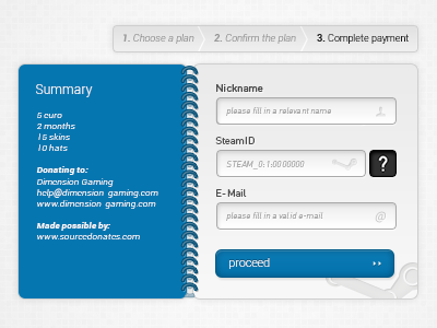 Source Donates Summary community login opensource source donates sourcemod steam steps summary ui valve