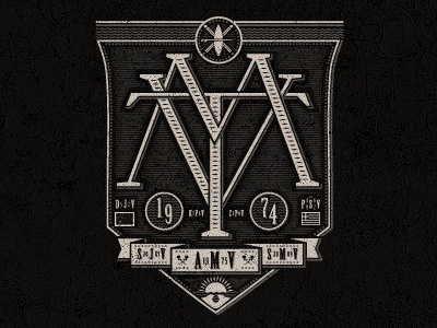 MTV Crest 1974 australia branding corporate identity crest design agency early morning emblem gold coast logo logo design matt vergotis monogram pencil sun surfboard typography verg verg advertising wave