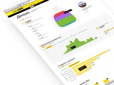 Interactive info graphics about money ui web