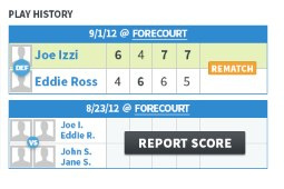 Play History scorecard tennis web design