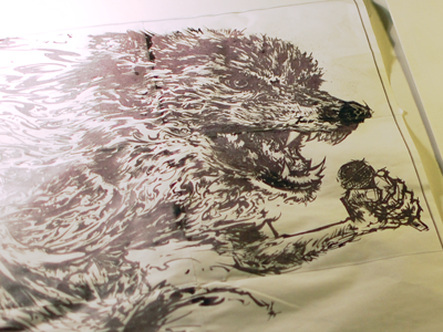 Wolf Drawing I acetone ink pen pencil traditional wolf xerox