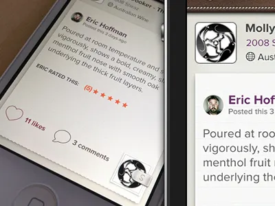 Sipp iPhone app - wine details app interface ios iphone leather sipp texture ui ux