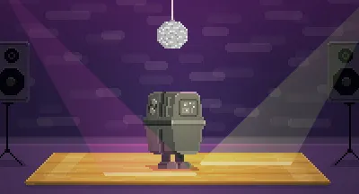 Gonk gets down... (Animated) 8bit animated gif dance off gif gonk pixel power droid star wars