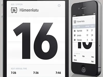 Buslane app bus design ios iphone minimal mobile ui