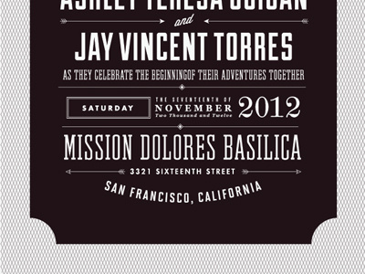 Wedding Invites invitation invite san francisco type typography wedding