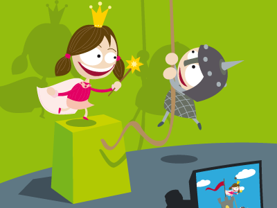 Kinderfilm children greenscreen illustration illustrator vector