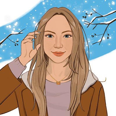 Adorable Winter Digital Portrait art digital art hand drawn illustration portrait procreate