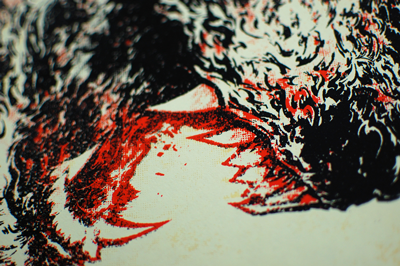 Mouth french paper silkscreen speedball wolf