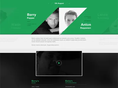 Something black dialog green interview pattern photo player ui ux video web website