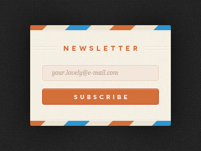 Rebound Newsletter - with PSD button form letter mail newsletter old psd rebound school skeuomorphism vintage