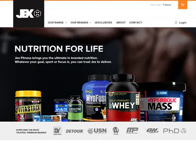 Jex Fitness Homepage v2.1 commerce ecommerce fitness jex muscle shop shopify store ui web web design website