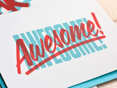 Awesome Awesomeness awesome awesomeness blue congratulations overprint red retro type typography