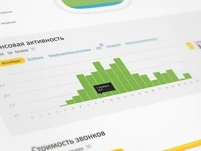 Data about calls during the day infographics ui web