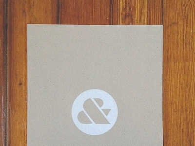 White Ink Kraft Print ampersand handmade ink kraft print stamp