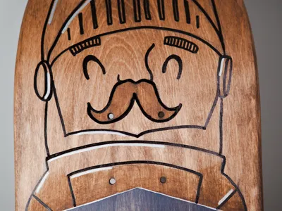 Art Effect Skate Deck deck designweek illustration knight paint skateboard stl wood