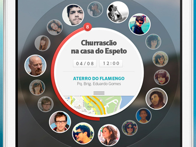 Attendees tracker - iphone app avatar event interface ios iphone map mobile timetable