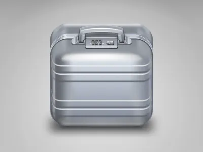 Suitcase iOS icon aluminum icon ios metal suitcase