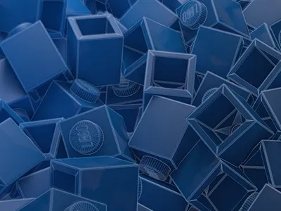Blue Bricks 3d bricks cinema4d lego render wallpaper