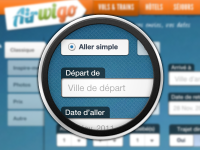 Airwigo Homepage blue form orange