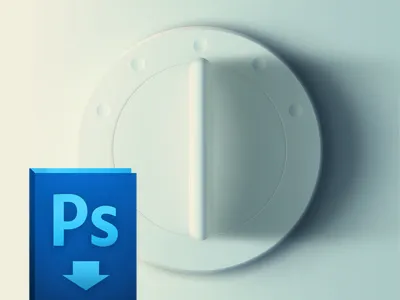 Dial, free PSD 3d button dial free knob realistic selector ui ux white